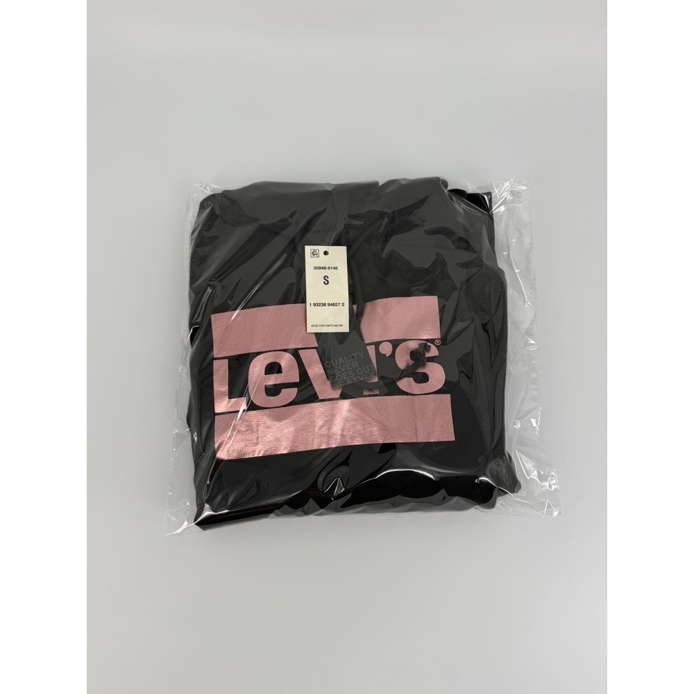 Levi's Womens Metallic Logo-Print Graphic Pullover Hoodie Black S - Picture 16 of 16
